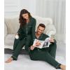 imageWiWi Couples Pajamas Set Women ampamp Men Long Sleeve 2 Piece Pj Sets Viscose from Bamboo Button Down Sleepwear SXXLBlackish Green