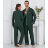 imageWiWi Couples Pajamas Set Women ampamp Men Long Sleeve 2 Piece Pj Sets Viscose from Bamboo Button Down Sleepwear SXXLBlackish Green
