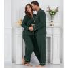 imageWiWi Couples Pajamas Set Women ampamp Men Long Sleeve 2 Piece Pj Sets Viscose from Bamboo Button Down Sleepwear SXXLBlackish Green