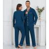 imageWiWi Couples Pajamas Set Women ampamp Men Long Sleeve 2 Piece Pj Sets Viscose from Bamboo Button Down Sleepwear SXXLInk Blue