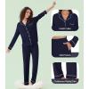 imageWiWi Couples Pajamas Set Women ampamp Men Long Sleeve 2 Piece Pj Sets Viscose from Bamboo Button Down Sleepwear SXXLNavy