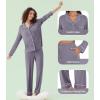 imageWiWi Couples Pajamas Set Women ampamp Men Long Sleeve 2 Piece Pj Sets Viscose from Bamboo Button Down Sleepwear SXXLPurplish Grey