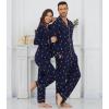 imageWiWi Couples Pajamas Set Women ampamp Men Long Sleeve 2 Piece Pj Sets Viscose from Bamboo Button Down Sleepwear SXXLSkiing on Navy