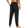 imageWiWi Mens Bamboo Viscose Pajama Jogger Pants 1 or 2 Pack Open Fly Lounge Bottoms Sleep Long Pj Joggers Sweatpant SXXLAblack