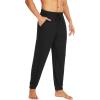 imageWiWi Mens Bamboo Viscose Pajama Jogger Pants 1 or 2 Pack Open Fly Lounge Bottoms Sleep Long Pj Joggers Sweatpant SXXLAblack