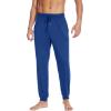 imageWiWi Mens Bamboo Viscose Pajama Jogger Pants 1 or 2 Pack Open Fly Lounge Bottoms Sleep Long Pj Joggers Sweatpant SXXLAblue Depth
