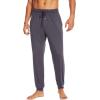 imageWiWi Mens Bamboo Viscose Pajama Jogger Pants 1 or 2 Pack Open Fly Lounge Bottoms Sleep Long Pj Joggers Sweatpant SXXLAdark Grey