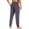 imageWiWi Mens Bamboo Viscose Pajama Jogger Pants 1 or 2 Pack Open Fly Lounge Bottoms Sleep Long Pj Joggers Sweatpant SXXLAdark Grey