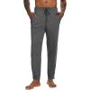 imageWiWi Mens Bamboo Viscose Pajama Jogger Pants 1 or 2 Pack Open Fly Lounge Bottoms Sleep Long Pj Joggers Sweatpant SXXLAdark Heather Grey