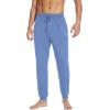 imageWiWi Mens Bamboo Viscose Pajama Jogger Pants 1 or 2 Pack Open Fly Lounge Bottoms Sleep Long Pj Joggers Sweatpant SXXLAfog Blue