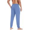 imageWiWi Mens Bamboo Viscose Pajama Jogger Pants 1 or 2 Pack Open Fly Lounge Bottoms Sleep Long Pj Joggers Sweatpant SXXLAfog Blue