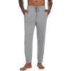 imageWiWi Mens Bamboo Viscose Pajama Jogger Pants 1 or 2 Pack Open Fly Lounge Bottoms Sleep Long Pj Joggers Sweatpant SXXLAheather Grey