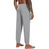 imageWiWi Mens Bamboo Viscose Pajama Jogger Pants 1 or 2 Pack Open Fly Lounge Bottoms Sleep Long Pj Joggers Sweatpant SXXLAheather Grey