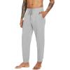 imageWiWi Mens Bamboo Viscose Pajama Jogger Pants 1 or 2 Pack Open Fly Lounge Bottoms Sleep Long Pj Joggers Sweatpant SXXLAlight Heather Grey