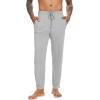 imageWiWi Mens Bamboo Viscose Pajama Jogger Pants 1 or 2 Pack Open Fly Lounge Bottoms Sleep Long Pj Joggers Sweatpant SXXLAlight Heather Grey