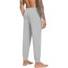 imageWiWi Mens Bamboo Viscose Pajama Jogger Pants 1 or 2 Pack Open Fly Lounge Bottoms Sleep Long Pj Joggers Sweatpant SXXLAlight Heather Grey