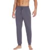 imageWiWi Mens Bamboo Viscose Pajama Jogger Pants 1 or 2 Pack Open Fly Lounge Bottoms Sleep Long Pj Joggers Sweatpant SXXLApurplish Grey