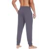 imageWiWi Mens Bamboo Viscose Pajama Jogger Pants 1 or 2 Pack Open Fly Lounge Bottoms Sleep Long Pj Joggers Sweatpant SXXLApurplish Grey