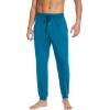 imageWiWi Mens Bamboo Viscose Pajama Jogger Pants 1 or 2 Pack Open Fly Lounge Bottoms Sleep Long Pj Joggers Sweatpant SXXLAteal Blue