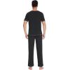 imageWiWi Mens Viscose from Bamboo Pajama Set Short Sleeve Pajamas Sets with Pants Sleepwear Soft Lightweight Lounge Pj SXXLBlack