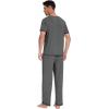 imageWiWi Mens Viscose from Bamboo Pajama Set Short Sleeve Pajamas Sets with Pants Sleepwear Soft Lightweight Lounge Pj SXXLDark Heather Grey