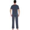 imageWiWi Mens Viscose from Bamboo Pajama Set Short Sleeve Pajamas Sets with Pants Sleepwear Soft Lightweight Lounge Pj SXXLMidnight Blue