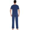 imageWiWi Mens Viscose from Bamboo Pajama Set Short Sleeve Pajamas Sets with Pants Sleepwear Soft Lightweight Lounge Pj SXXLNautical Blue