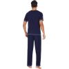 imageWiWi Mens Viscose from Bamboo Pajama Set Short Sleeve Pajamas Sets with Pants Sleepwear Soft Lightweight Lounge Pj SXXLNavy