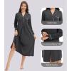 imageWiWi Nightgowns for Women Soft Sleepwear Long Sleeve Nightshirts Pajamas Gown Viscose from Bamboo Pjs SXXLBcharcoal Heather