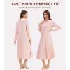 imageWiWi Nightgowns for Women Soft Sleepwear Long Sleeve Nightshirts Pajamas Gown Viscose from Bamboo Pjs SXXLBcream Pink