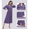 imageWiWi Nightgowns for Women Soft Sleepwear Long Sleeve Nightshirts Pajamas Gown Viscose from Bamboo Pjs SXXLBlavender