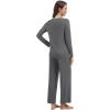 imageWiWi Pajama Set for Women Viscose from Bamboo Long Sleeve Top with Pants Soft Sleepwear 2 Piece Pjs Sets Loungewear SXXLCharcoal