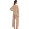 imageWiWi Pajama Set for Women Viscose from Bamboo Long Sleeve Top with Pants Soft Sleepwear 2 Piece Pjs Sets Loungewear SXXLLight Brown
