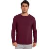 imageWiWi Viscose from Bamboo Mens Long Sleeve Tees Sun Protection Athletic Crew Neck Shirts for Pajamas SXXLAbrownish Red
