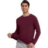 imageWiWi Viscose from Bamboo Mens Long Sleeve Tees Sun Protection Athletic Crew Neck Shirts for Pajamas SXXLAbrownish Red