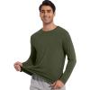 imageWiWi Viscose from Bamboo Mens Long Sleeve Tees Sun Protection Athletic Crew Neck Shirts for Pajamas SXXLAdark Fence Green