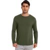 imageWiWi Viscose from Bamboo Mens Long Sleeve Tees Sun Protection Athletic Crew Neck Shirts for Pajamas SXXLAdark Fence Green
