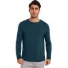 imageWiWi Viscose from Bamboo Mens Long Sleeve Tees Sun Protection Athletic Crew Neck Shirts for Pajamas SXXLAdeep Teal