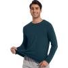 imageWiWi Viscose from Bamboo Mens Long Sleeve Tees Sun Protection Athletic Crew Neck Shirts for Pajamas SXXLAdeep Teal