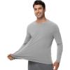 imageWiWi Viscose from Bamboo Mens Long Sleeve Tees Sun Protection Athletic Crew Neck Shirts for Pajamas SXXLAheather Grey