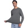imageWiWi Viscose from Bamboo Mens Long Sleeve Tees Sun Protection Athletic Crew Neck Shirts for Pajamas SXXLBdark Heather Grey