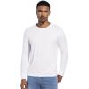 imageWiWi Viscose from Bamboo Mens Long Sleeve Tees Sun Protection Athletic Crew Neck Shirts for Pajamas SXXLBraw White