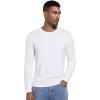 imageWiWi Viscose from Bamboo Mens Long Sleeve Tees Sun Protection Athletic Crew Neck Shirts for Pajamas SXXLBraw White