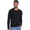 imageWiWi Viscose from Bamboo Mens Long Sleeve Tees Sun Protection Athletic Crew Neck Shirts for Pajamas SXXLCblack