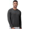 imageWiWi Viscose from Bamboo Mens Long Sleeve Tees Sun Protection Athletic Crew Neck Shirts for Pajamas SXXLCcharcoal Heather