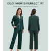 imageWiWi Womens Pajama Set Button Down Sleepwear Soft Bamboo Viscose Loungewear with Pockets 2 Piece PJ Sleepwear SXXLBblackish Green