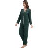 imageWiWi Womens Pajama Set Button Down Sleepwear Soft Bamboo Viscose Loungewear with Pockets 2 Piece PJ Sleepwear SXXLBblackish Green