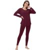 imageWiWi Womens Pajamas Leggings Lounge Set Viscose from Bamboo Sleepwear Long Sleeve Top and Pants Lightweight Pjs SXXLBrownish Red