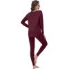 imageWiWi Womens Pajamas Leggings Lounge Set Viscose from Bamboo Sleepwear Long Sleeve Top and Pants Lightweight Pjs SXXLBrownish Red