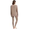 imageWiWi Womens Pajamas Leggings Lounge Set Viscose from Bamboo Sleepwear Long Sleeve Top and Pants Lightweight Pjs SXXLCamel